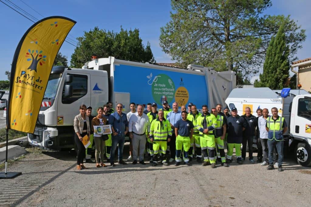 Pays de Sommières : inauguration des camions du groupe Océan roulant au bio carburant 100% Français