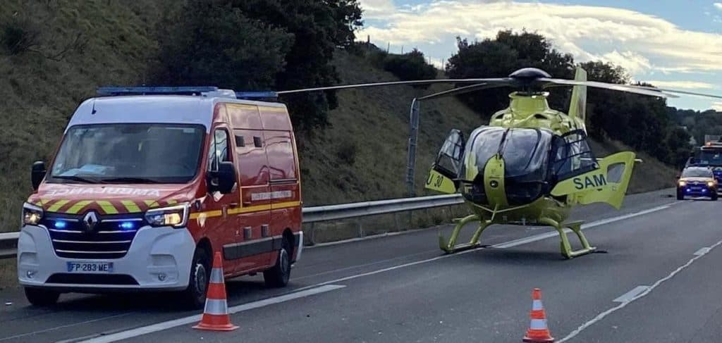 Autoroute A9 : 1 mort, 1 blessé grave et 2 blessés légers dans un grave accident dans le Gard