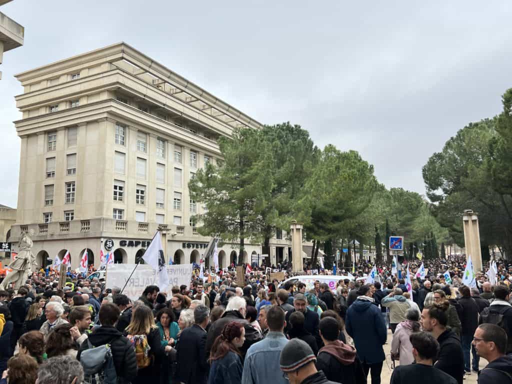 Montpellier : très forte mobilisation en cours contre la réforme des retraites