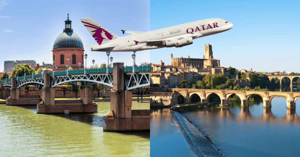 Avion : Qatar Airways fait la promo de sa ligne Doha-Toulouse avec une photo d’Albi