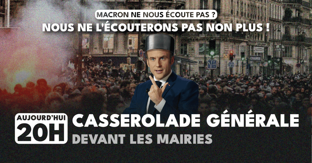 France : un appel à la casserolade générale à 20h pour Emmanuel Macron
