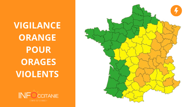 Orages violents en Occitanie : plusieurs départements en vigilance orange