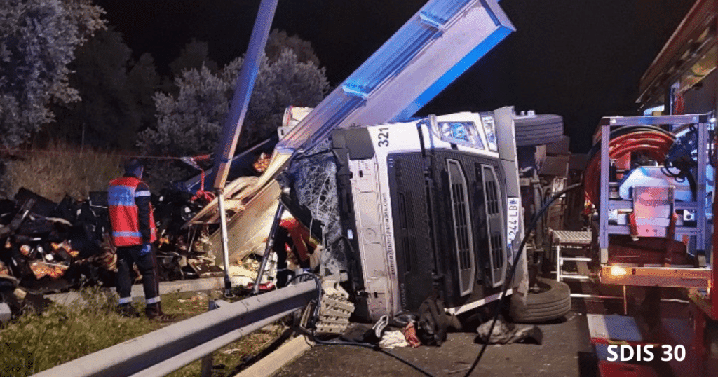 Gard : un mort et un blessé grave dans un accident de poids lourd sur l’autoroute A9