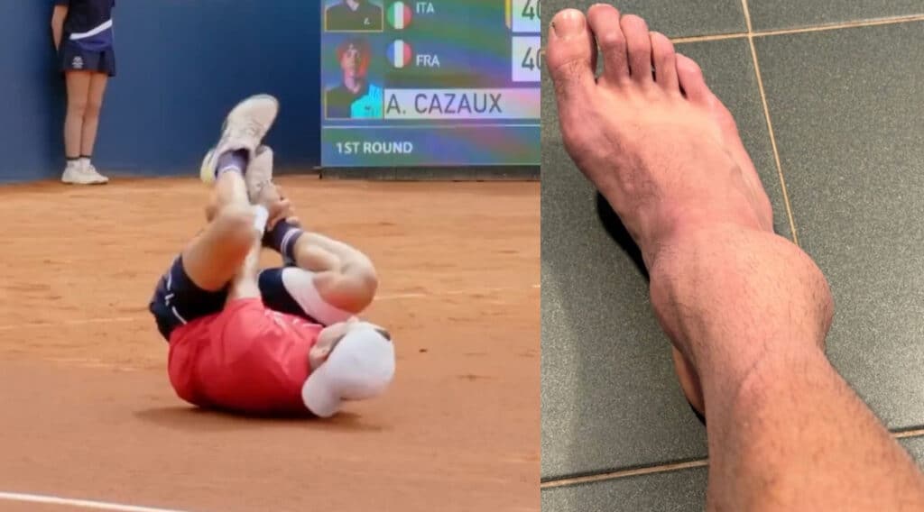 Le tennisman Montpelliérain Arthur Cazaux se blesse à la cheville lors du tournoi de Barcelone