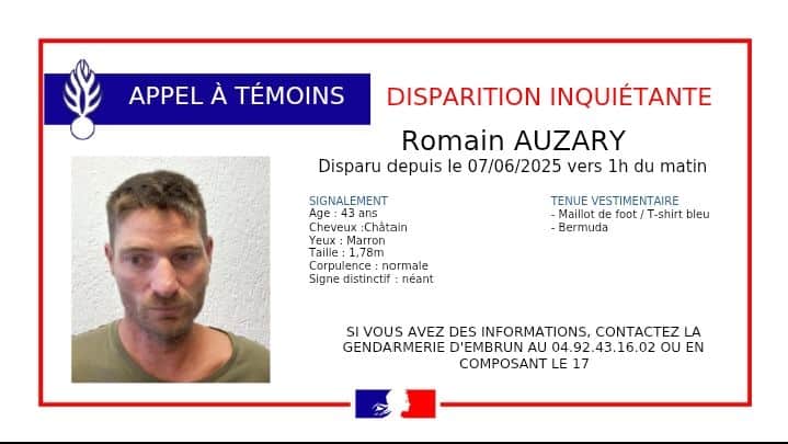 Appel à témoins : un homme de 43 ans disparait mystérieusement