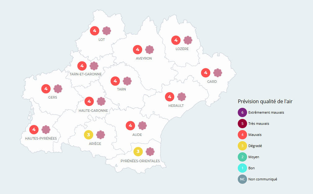 Occitanie : le Gard et l’Hérault touchés par un épisode de pollution aux particules en suspension