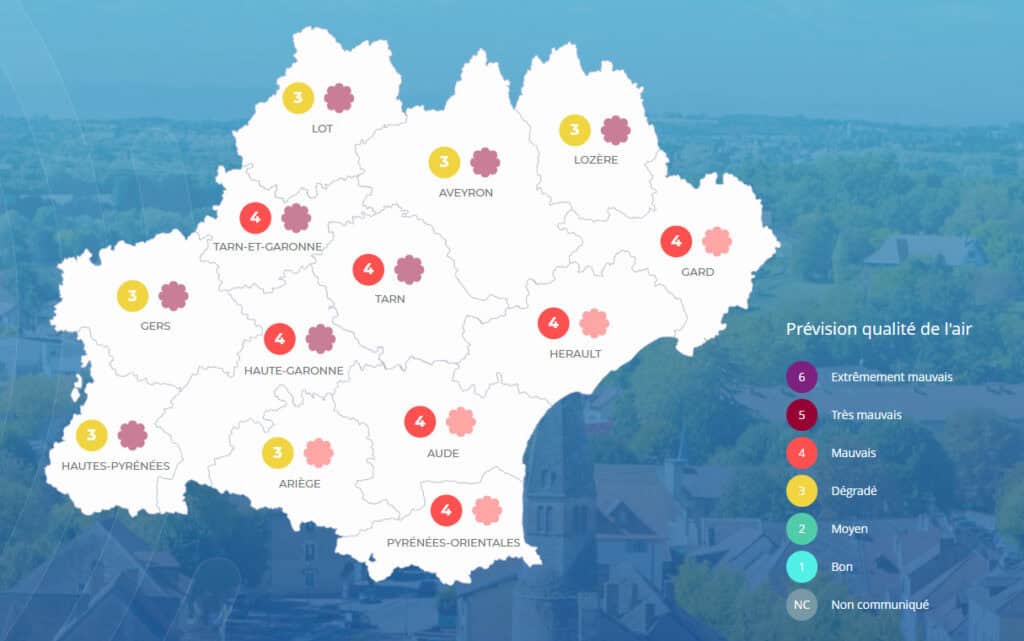 Occitanie : pollution, la qualité de l’air reste mauvaise dans plusieurs départements