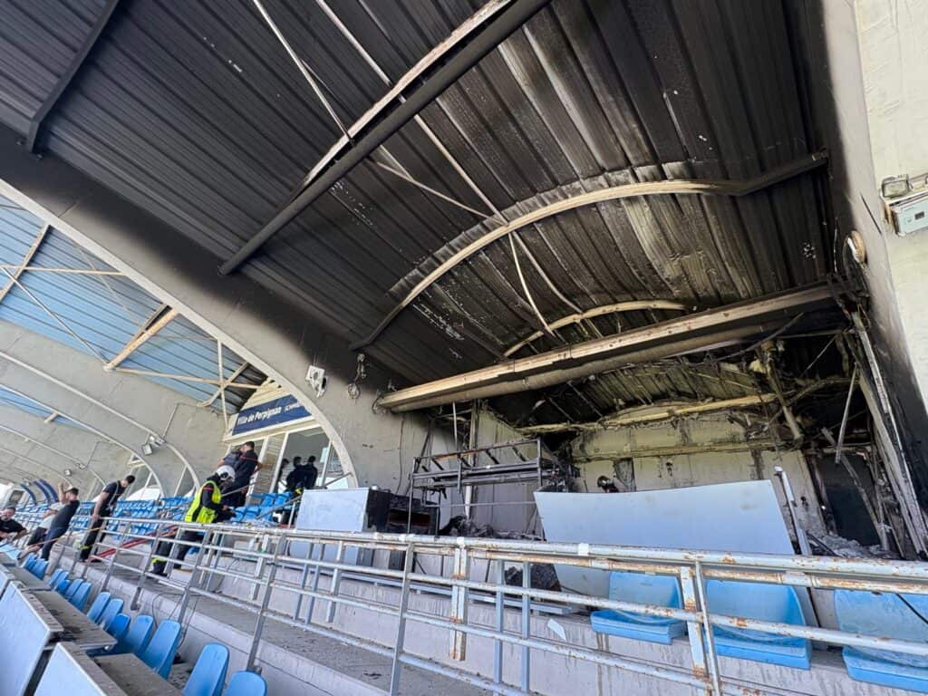 Perpignan : un incendie se déclare dans le stade Aimé Giral, les dégâts estimés à 300 000 euros