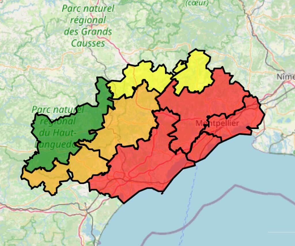 Hérault : quatre secteurs en risque très élevé d’incendie, une dizaine d’espaces forestiers interdits d’accès