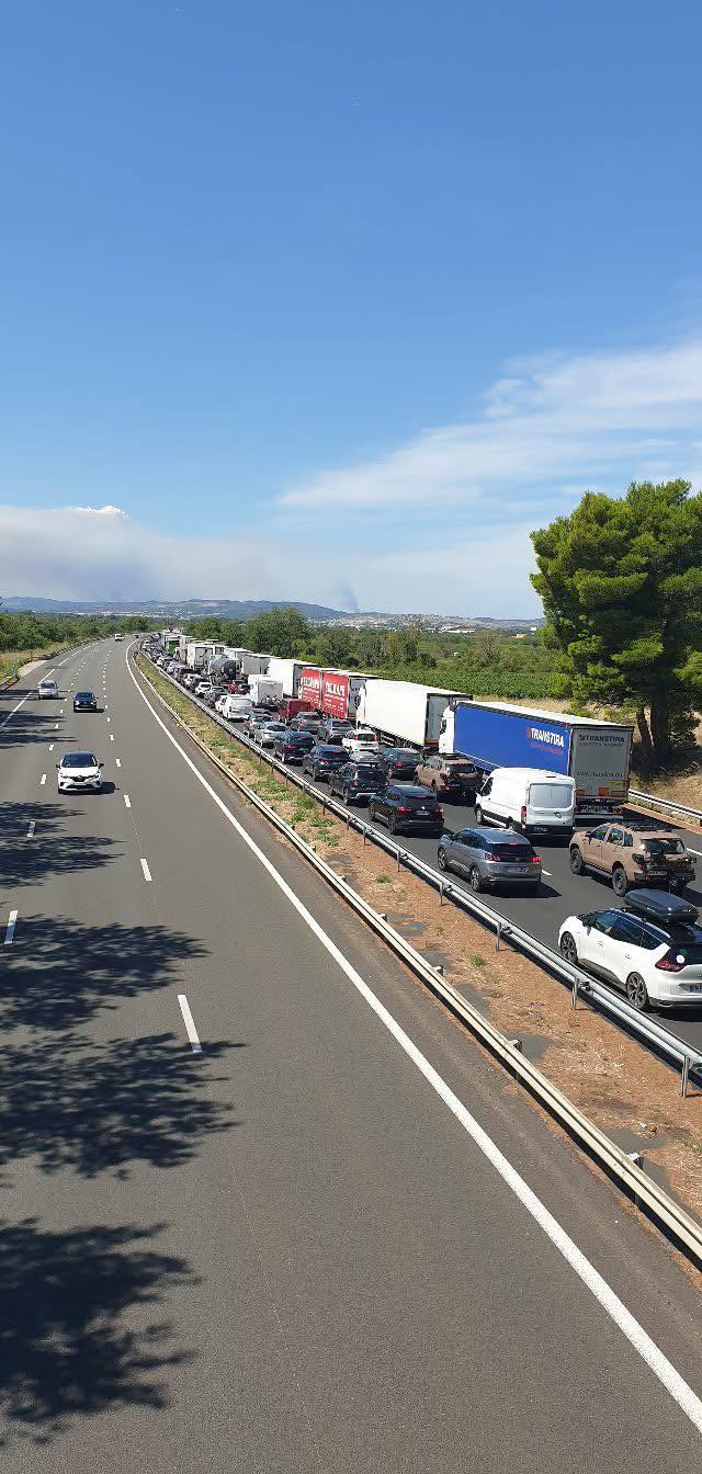 Aude : incendie, l’A9 rouvre progressivement en direction de l’Espagne