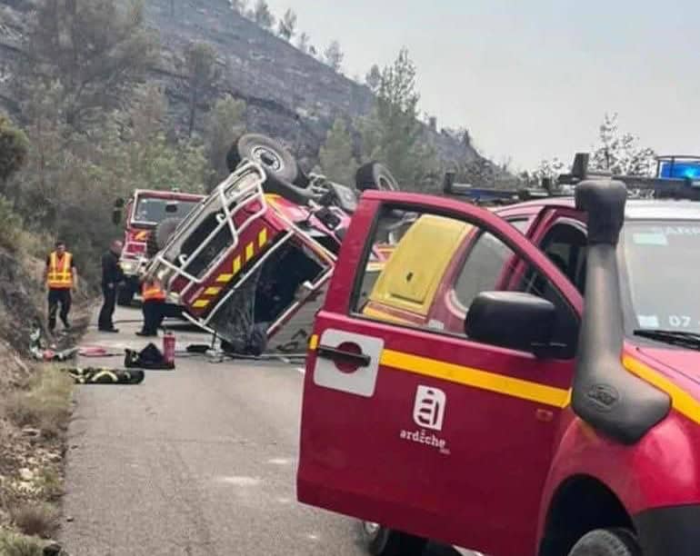 Aude : incendie, des pompiers ardéchois blessés lors d’un accident