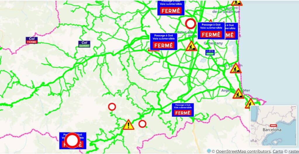 Pyrénées-Orientales : plusieurs routes fermées ce lundi
