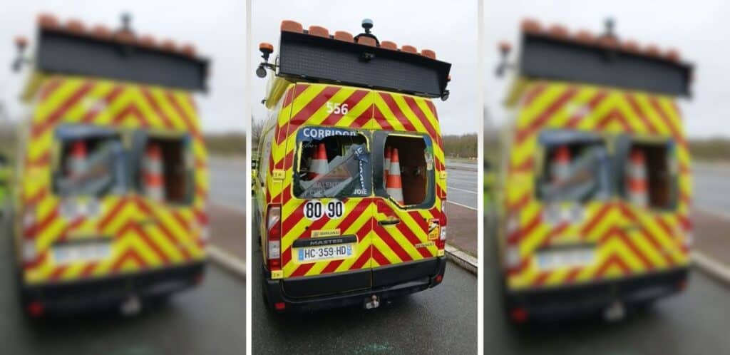Vinci Autoroutes : un fourgon d’intervention heurté par un poids lourd, deux blessés légers