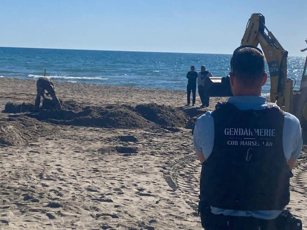 Hérault : un obus découvert sur une plage