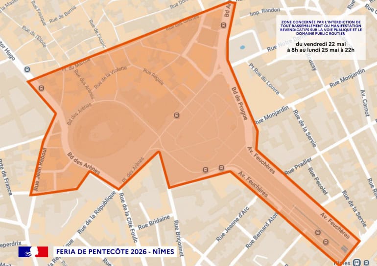 Nîmes : les rassemblements et manifestations à caractère revendicatif interdits lors de la féria de Pentecôte